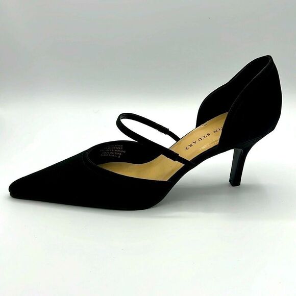 Colin Stuart Black High Heels Pointed Toes with Front Strap Size 8 B17B - Picture 1 of 8